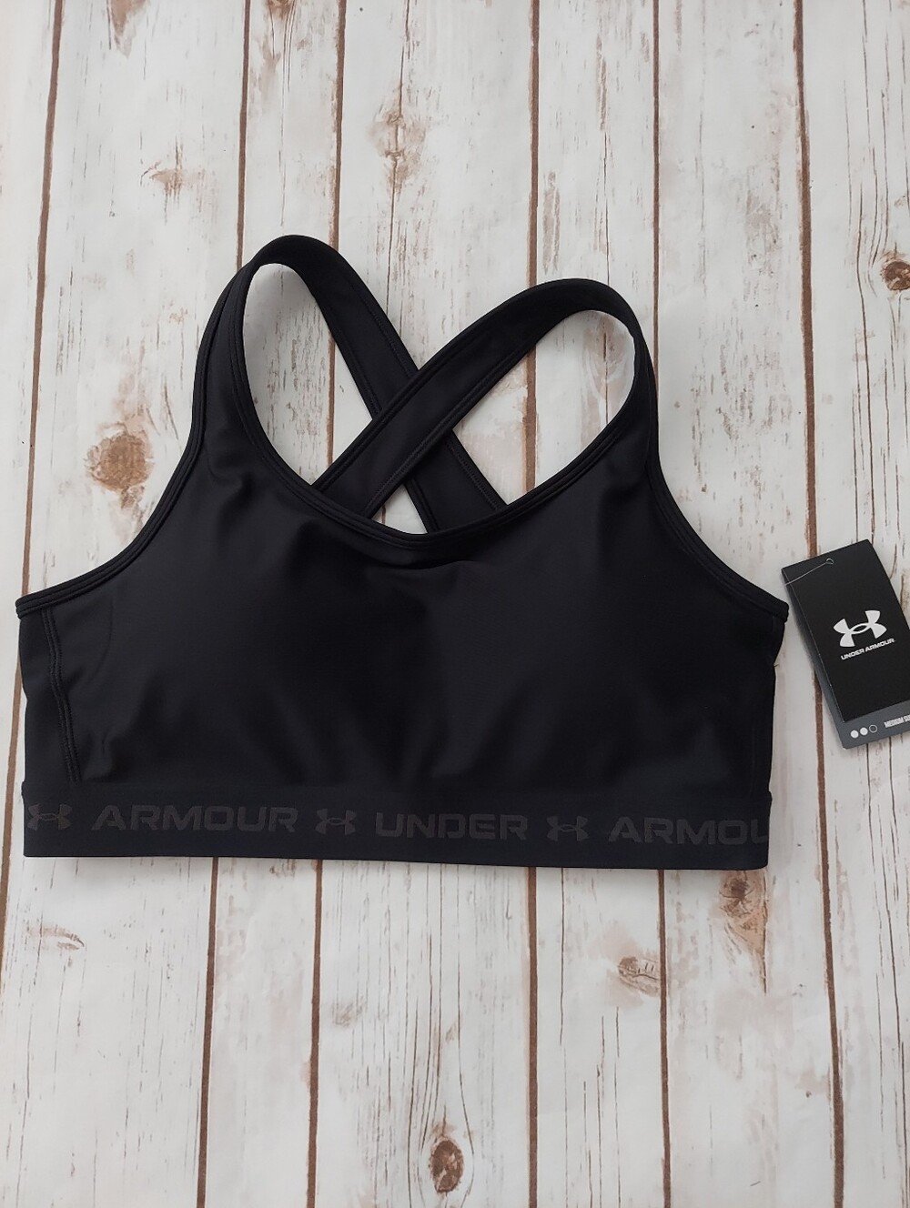 Under Armour Women's Black Crossback Sports Bra 1X - Picture 4 of 11